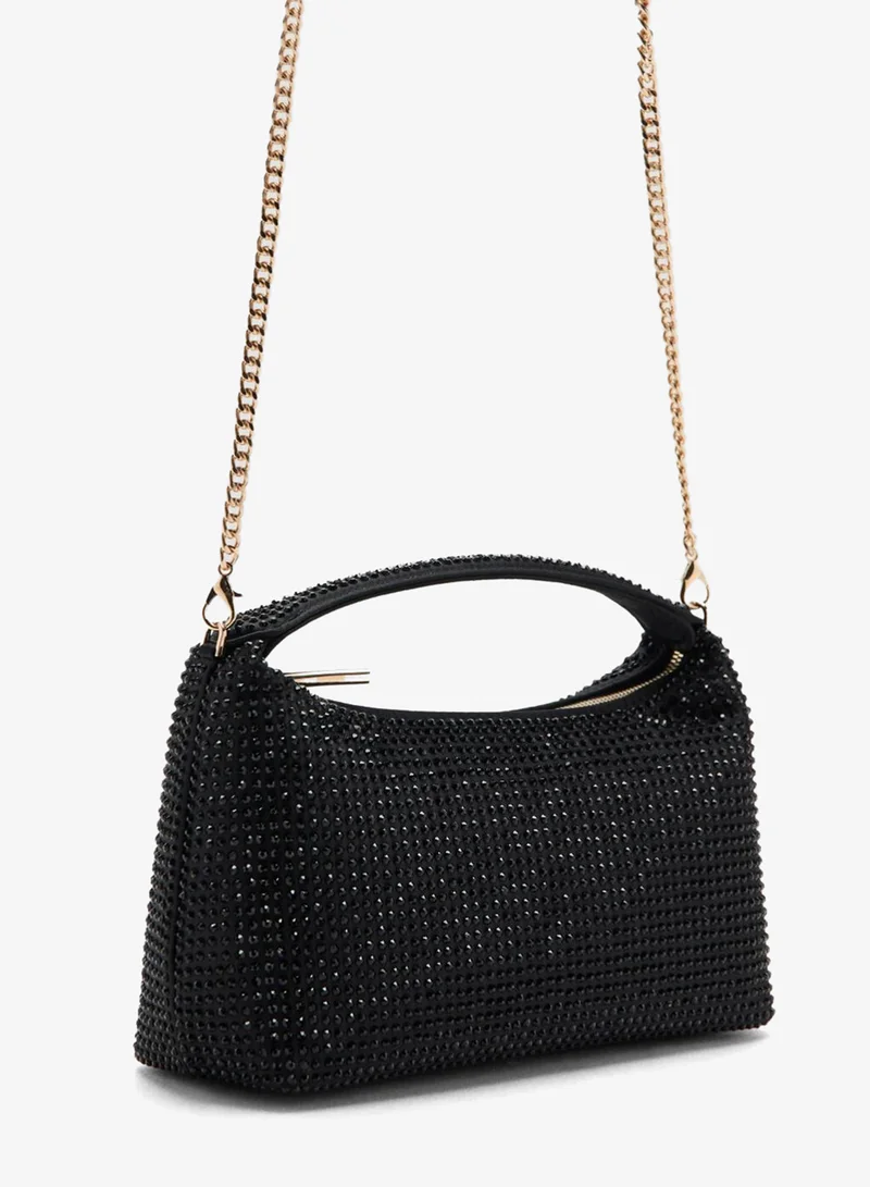 MANGO Handbag with rhinestones