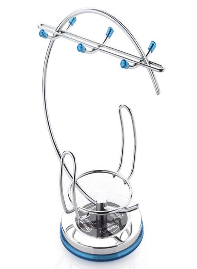 Foliam Stainless Steel Cup and Saucer Stand, Cup Rack Organizer Holder, Drip Tray Holder, Plate Organizer, Space Kitchen Saving Rack 6 Piece (Silver) - Image 1