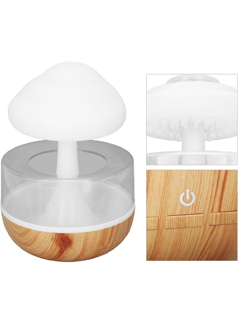 DubaiGallery مرطب ليلي بأصوات قطرات الماء وغيوم المطر، 7 ألوان، مرطب ليلي بإضاءة LED مع موزع للزيوت العطرية الأساسية للعلاج بالروائح العطرية - Image 2