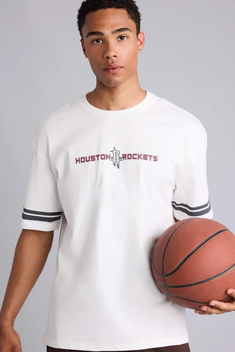 DeFacto NBA Houston Rockets Oversize Crew Neck T-Shirt