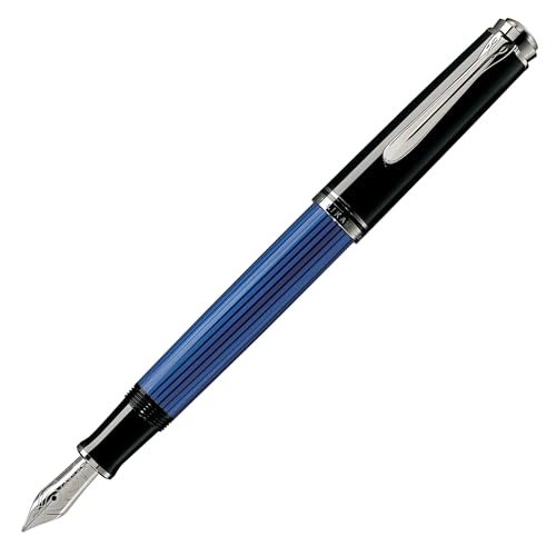 Pelikan Souverän M405 Fountain Pen with Gift Box, Broad Nib, Black/Blue, 1 Each (932780) - Image 4
