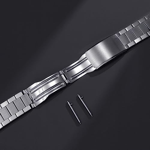 TOMIYOY General Flat End 20MM Oyster Beads Of Rice Vintage Style Bracelet Stainless Steel Strap With Quick Release Spring Bar (A) - Image 5