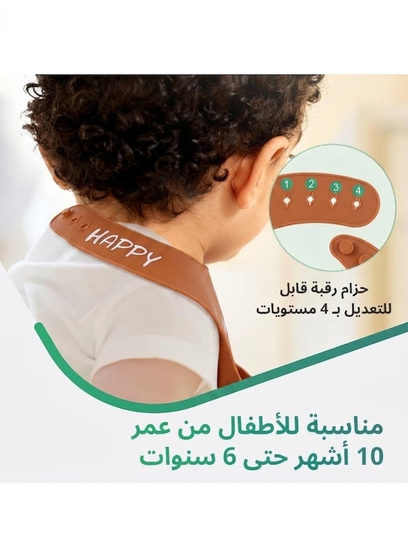 مريلة سيليكون ناعمة للأطفال (1 قطع) – مقاومة للماء والبقع مع جيب لالتقاط الطعام، حزام قابل للتعديل، آمنة للغسيل في غسالة الصحون – مثالية من عمر 10 أشهر حتى 6 سنوات - Image 4