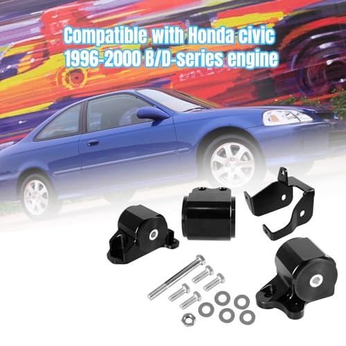 GSTP Engine Billet Motor Mount Bracket Kit Compatible with Honda Civic B or D Series B16 B18 D15 D16 1996-2000 - Image 4