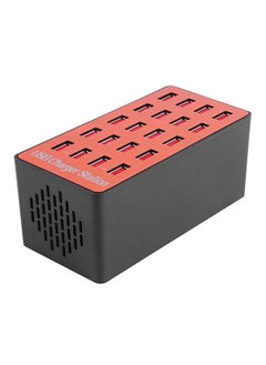 NIBEMINENT 20-Port USB Charging Station-US Plug Black/Red  - Image 1