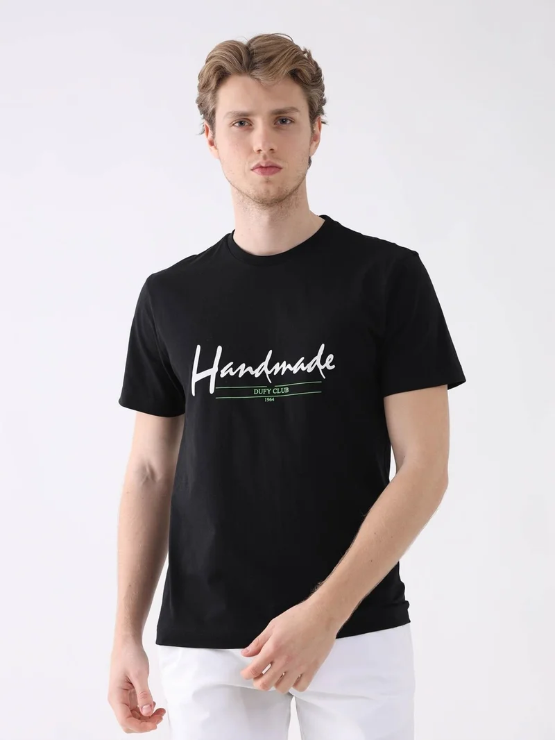 Black Men's Regular Fit O-Neck Tshirt