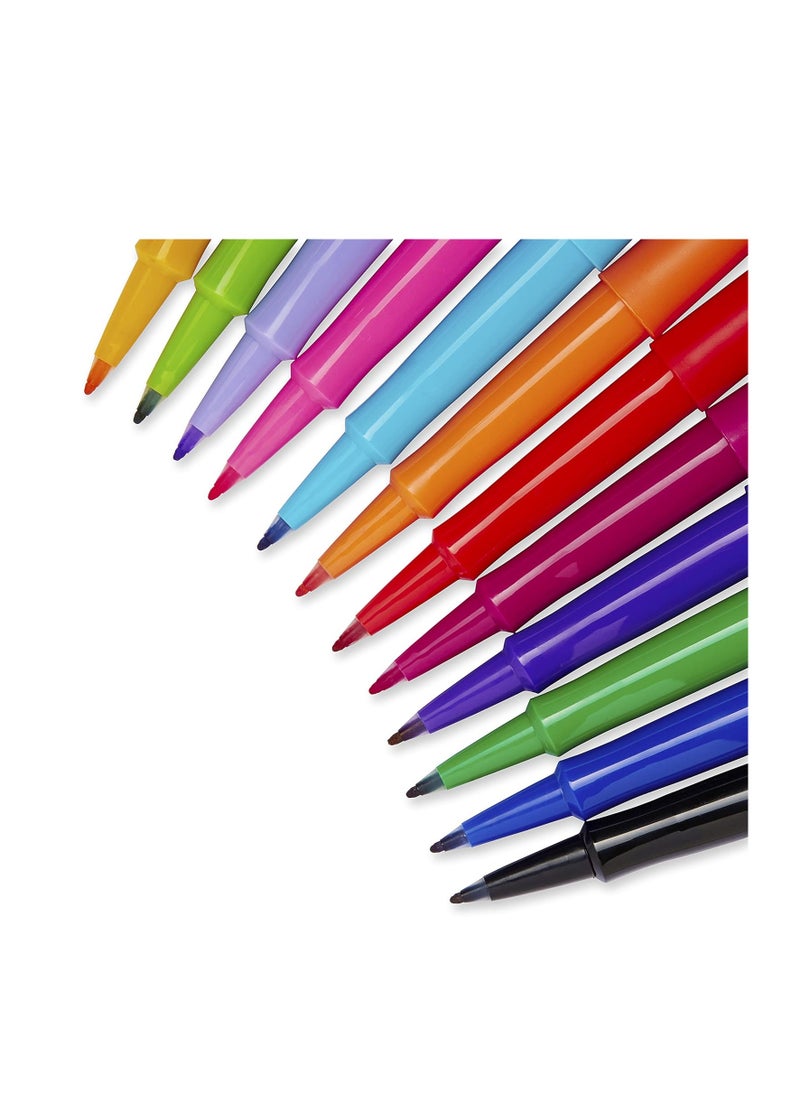 Paper Mate أقلام حبر من Paper Mate Flair برأس مدبب | أقلام تحديد متوسطة الرأس مقاس 0.7 مليمتر | لوازم مدرسية للمعلمين والطلاب | ألوان متنوعة، 12 قلمًا  - Image 2