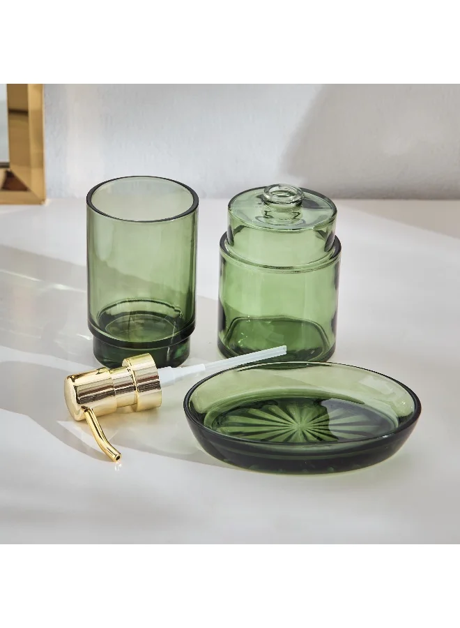 Home Box Geo 3-Piece Glass Bathroom Accessory Set