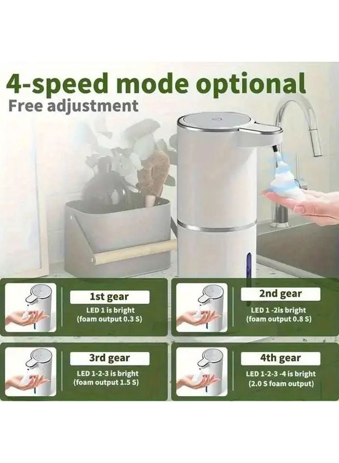 موزع الصابون الرغوي الأسود التلقائي بدون لمس قابلة لإعادة الشحن عبر USB مقاوم للماء IPX5 مثبت على الحائط - Image 5