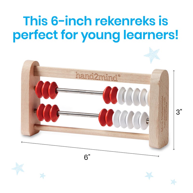 hand2mind Mini 20-Bead Wooden Rekenrek, Number Rack for Kids, Abacus for Kids Math, Counting Beads, Math Manipulatives, Elementary Teacher Must Haves (Set of 4) - Image 4
