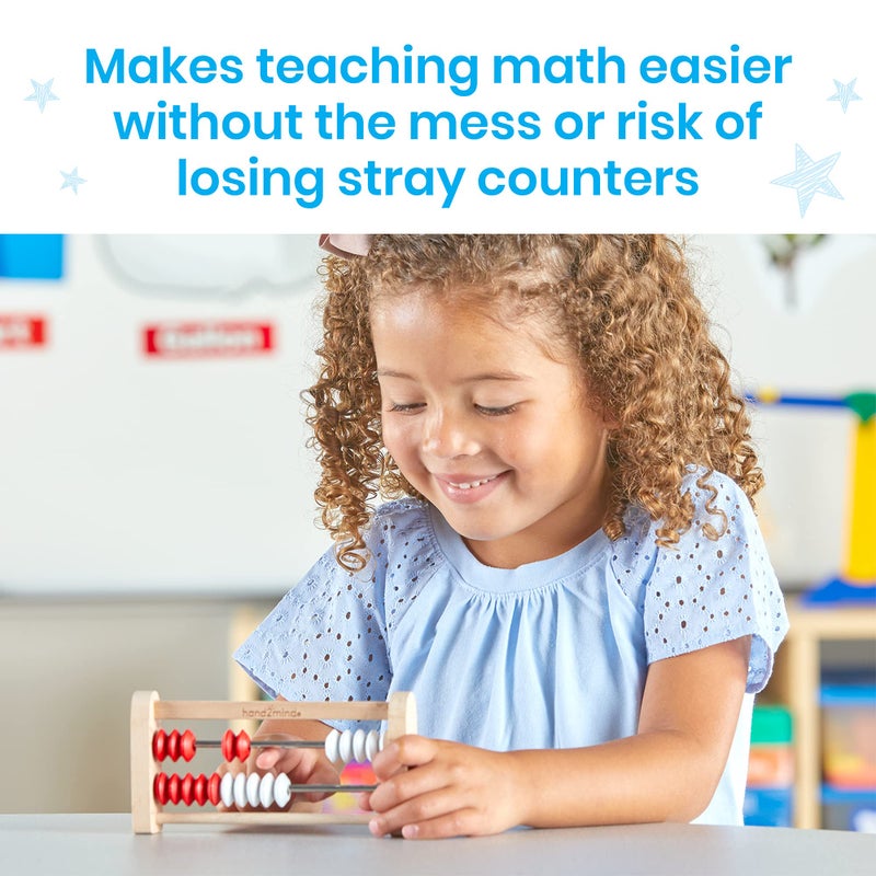 hand2mind Mini 20-Bead Wooden Rekenrek, Number Rack for Kids, Abacus for Kids Math, Counting Beads, Math Manipulatives, Elementary Teacher Must Haves (Set of 4) - Image 5