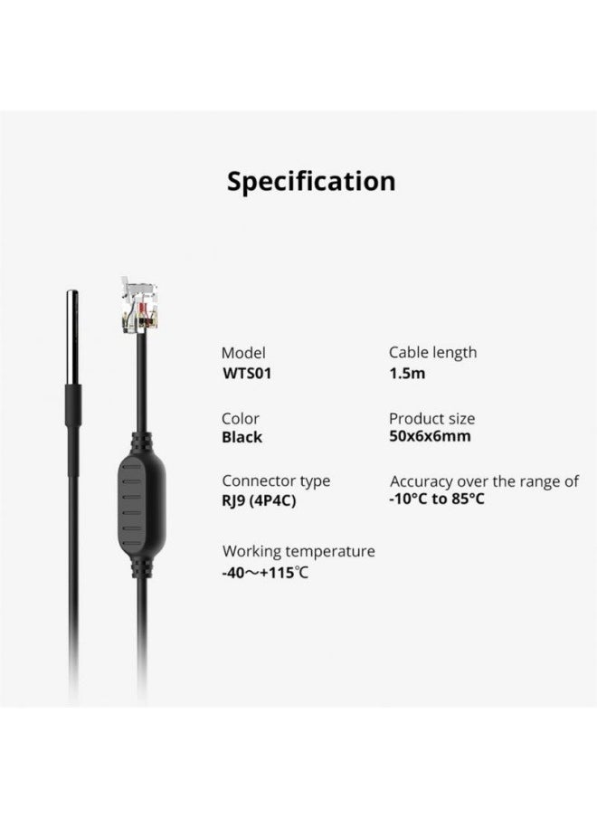 SONOFF - Temperature Humidity Sensor WTS01 RJ9 4P4C Connector For Sonoff TH Elite/TH Origin Waterproof Temperature Sensor WTS01 Sensor - Image 1