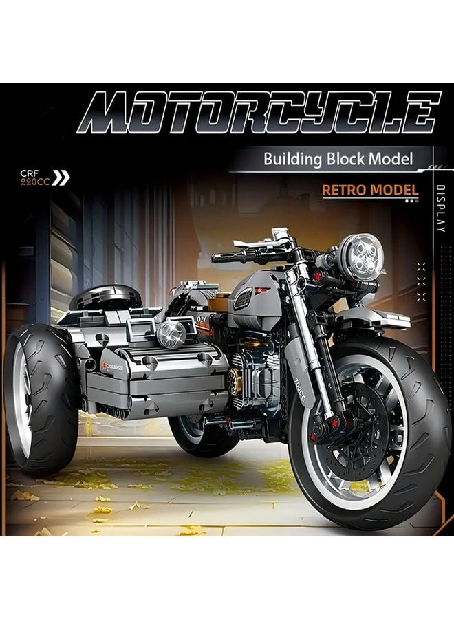 Motorcycle Building Block Set 1000 Pcs Tricycle Model Toy For Enthusiasts Office Decor - Image 2