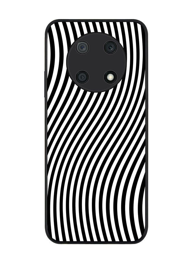 Stylizedd Rugged Black edge case for Huawei nova Y90 Slim fit Soft Case Flexible Rubber Edges Anti Drop TPU Gel Thin Cover - Zebra Lines - Image 1