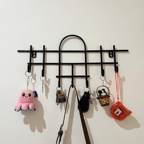 WallMounted Key and Storage Holder MultiFunctional Entryway Organizer with Hooks for Keys Coats and Accessories  - Image 4
