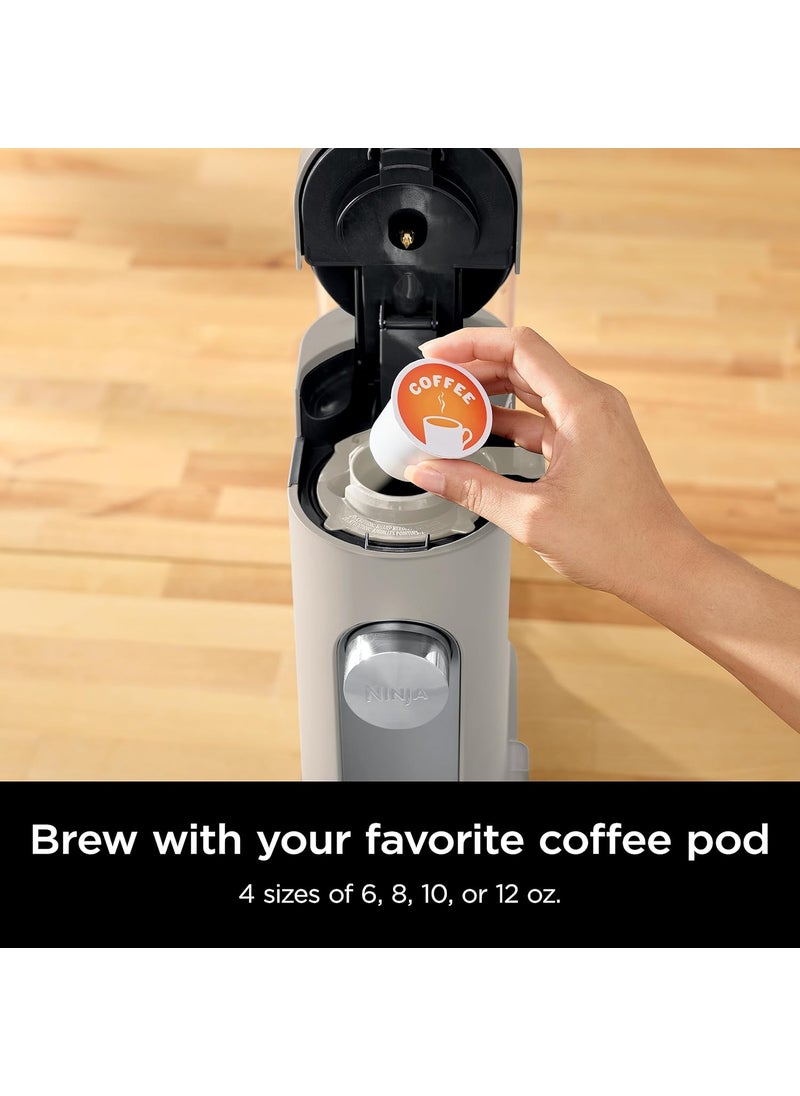 Ninja Ninja Pods  Grounds SingleServe Coffee Maker KCup Pod Compatible Brews Grounds Compact Design 56oz Reservoir 6oz Cup to 24oz Travel Mug Brew Sizes Iced Coffee Maker Stone PB041ST  - Image 4