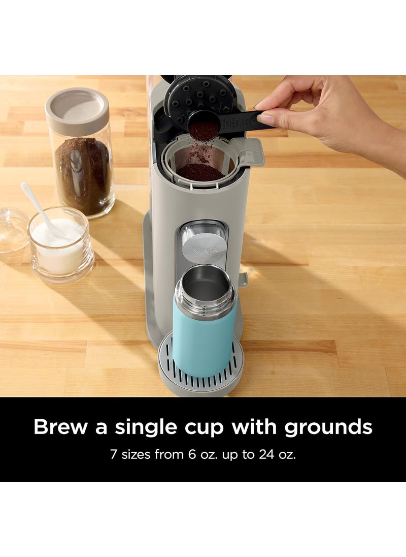 Ninja Ninja Pods  Grounds SingleServe Coffee Maker KCup Pod Compatible Brews Grounds Compact Design 56oz Reservoir 6oz Cup to 24oz Travel Mug Brew Sizes Iced Coffee Maker Stone PB041ST  - Image 5