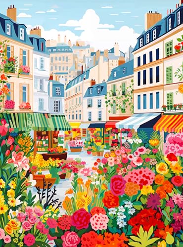 Cross & Glory Cross Glory La Fleur de Paris 1000 Piece Jigsaw Puzzle for Adults Vibrant Parisian Flower Market Ideal for Puzzle Lovers - Image 1