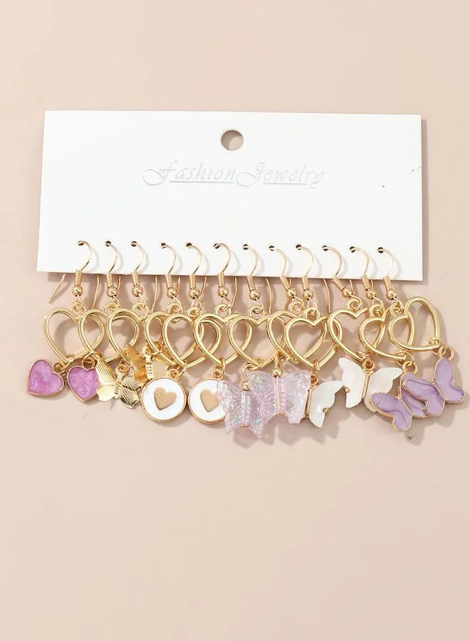 Take Two  Girls Set of 6 - Butterfly Drop Earrings for Women | Best Price UAE