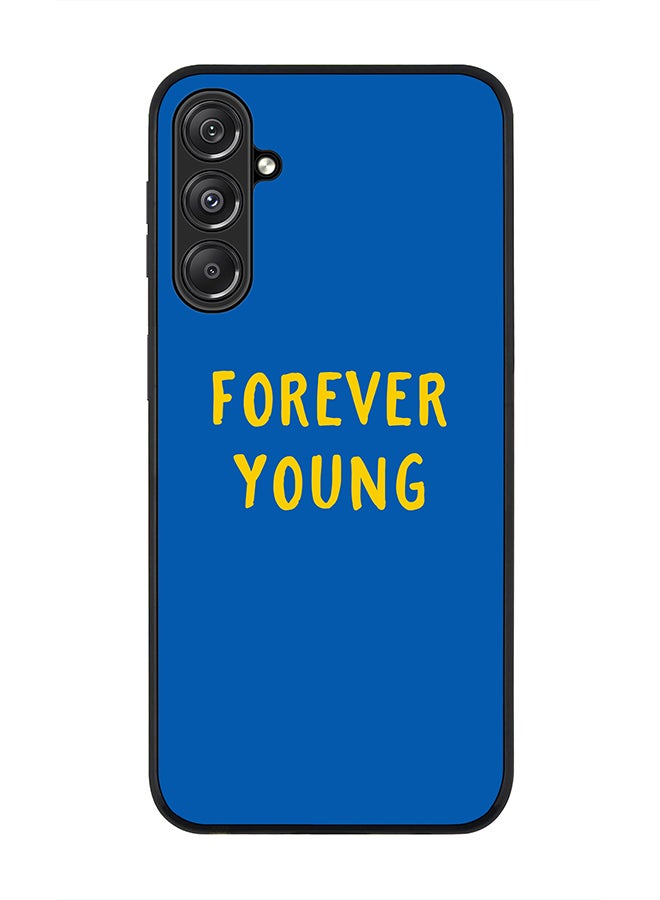 Stylizedd Rugged Black Edge case for Samsung Galaxy M34 5G, Custom Slim fit Flexible Anti Drop Thin Phone Case Cover - Forever young - Image 1