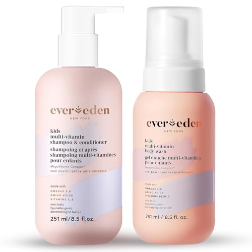 Evereden Kids Shampoo and Conditioner 2 in 1 and Kids Body Wash set | Gentle and Clean Skin Care | Non-toxic Ingredients | Cool Peach scent - Image 4