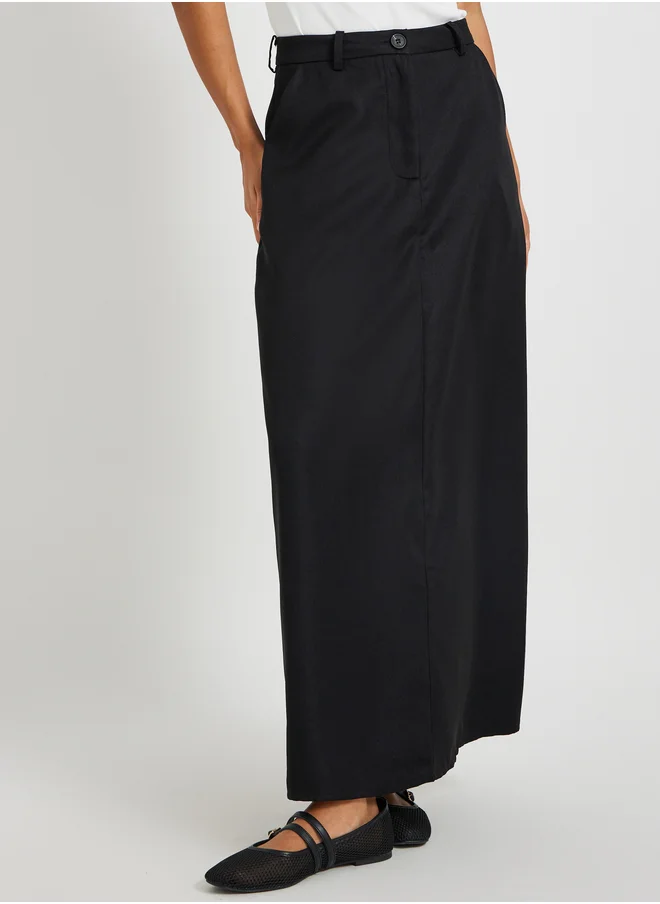 ستايلي Solid Mid Rise Regular Fit Maxi Skirt