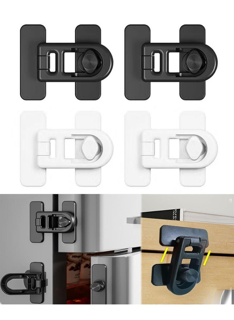 GIFT 4Pcs Fridge Lock, BPA-Free Adhesive Refrigerator Lock, Baby Proof Fridge Lock, No‑Drill Refrigerator Lock, Multi-Purpose Lock for Toddlers, Kitchen, Pets, and Home Safety - Image 1