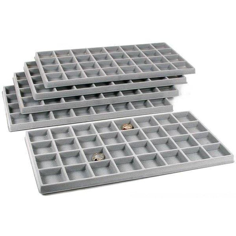 5 Pc 32 Compartment Display Tray Inserts Gray