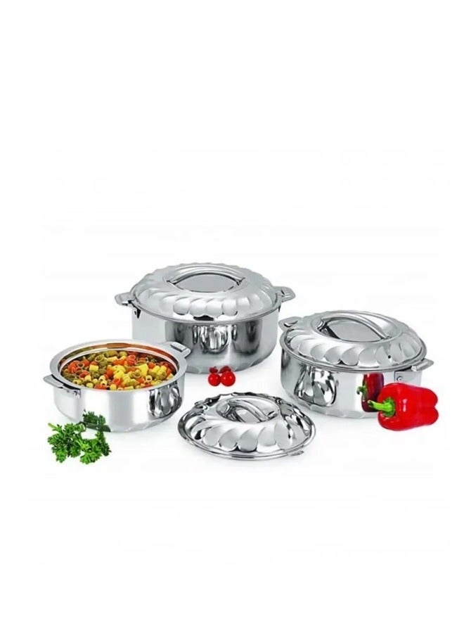 Cady One set of 3-piece stainless steel food containers1000ml 1500ml 2500ml - Image 3