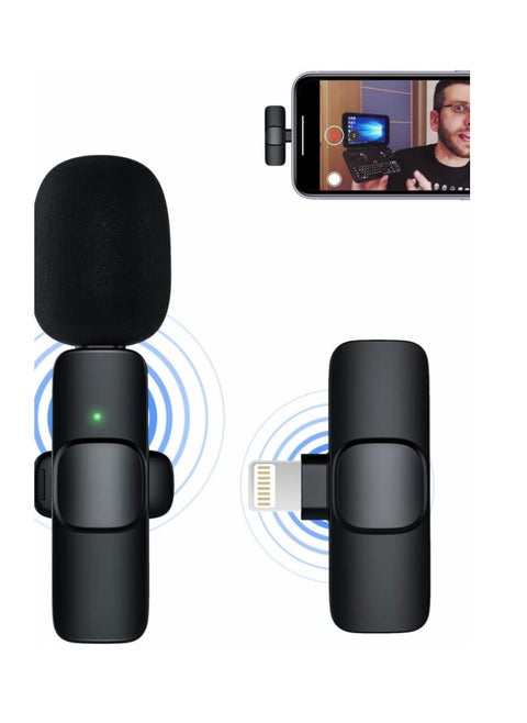 K8 Wireless Microphone Clip Mic, Digital Mini Lavalier Microphones, Lapel Clip-on Collar Microphone Compatible for All IOS and type-c Devices Purple