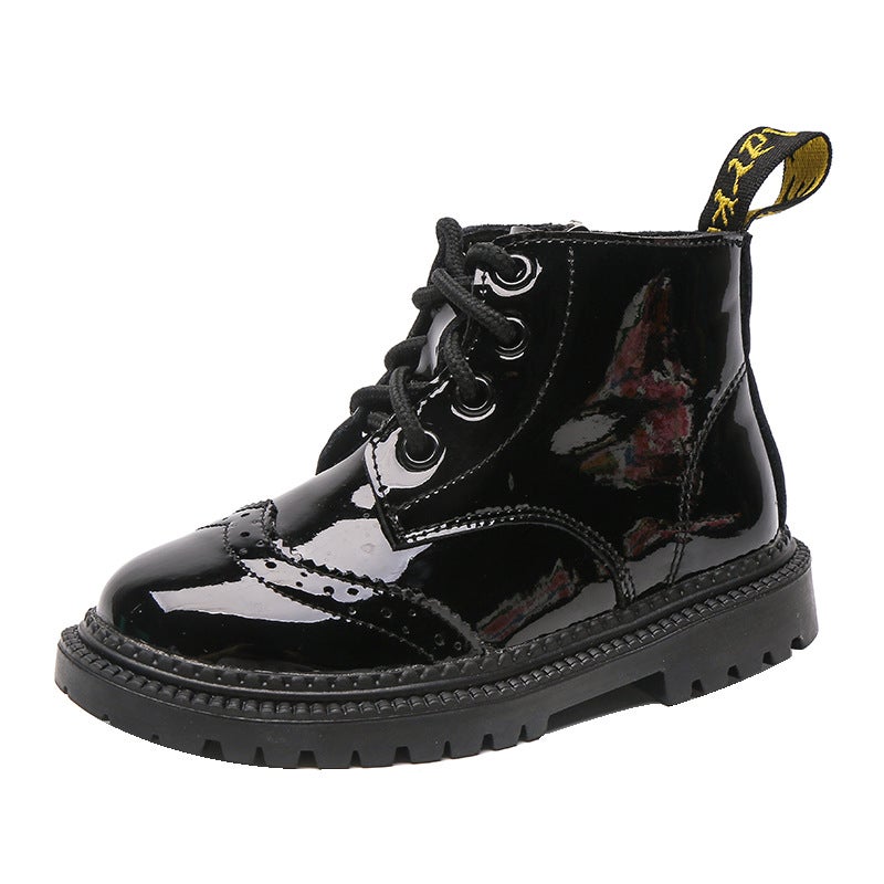 Boys And Girls Cotton Shoes British Style Boots 2025 Winter Fleece-Lined Baby Students Large Cotton Two Cotton Warm Winter Shoes - Image 3