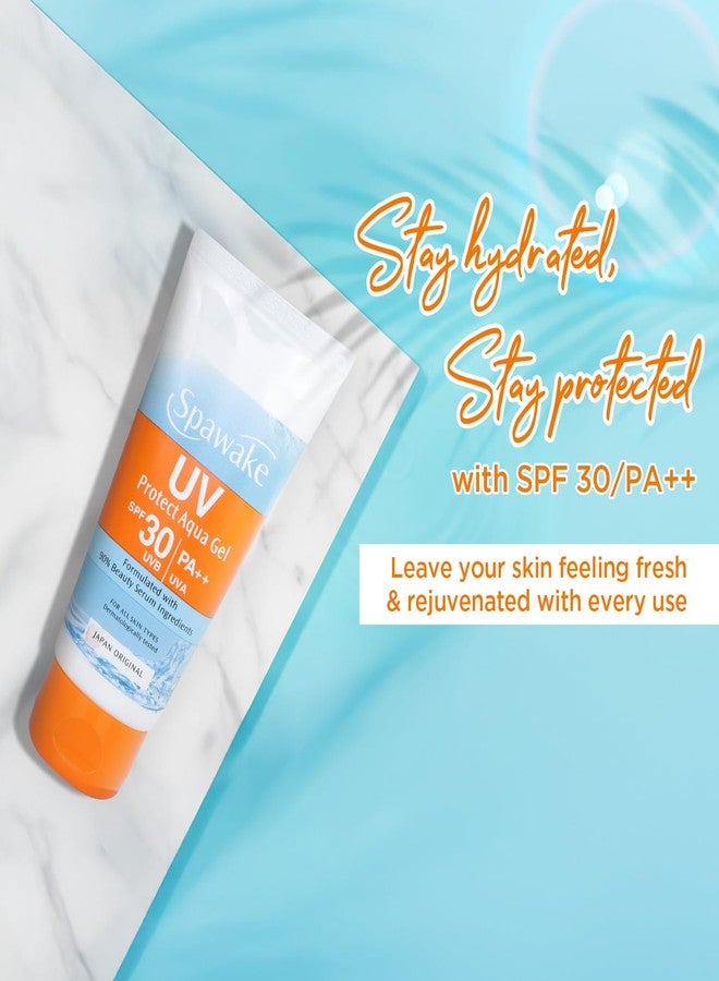 Spawake سباويك بروتكت أكوا جل SPF 30/PA++ | بدون أثر أبيض، غير لزج، خفيف الوزن | حماية يومية من الشمس للبشرة الدهنية وجميع أنواع البشرة | واقي شمس مرطب وسريع الامتصاص للوجه - Image 2
