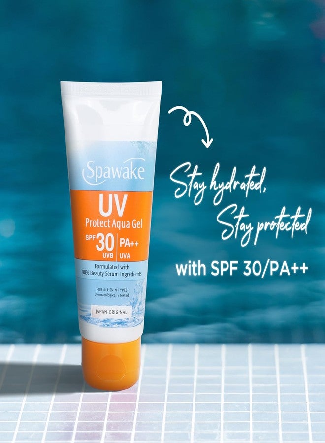 Spawake سباويك بروتكت أكوا جل SPF 30/PA++ | بدون أثر أبيض، غير لزج، خفيف الوزن | حماية يومية من الشمس للبشرة الدهنية وجميع أنواع البشرة | واقي شمس مرطب وسريع الامتصاص للوجه - Image 4