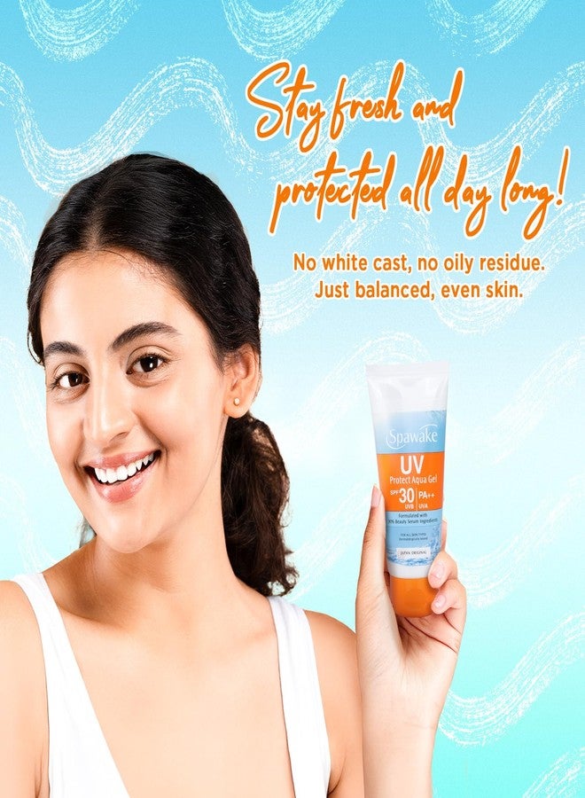 Spawake سباويك بروتكت أكوا جل SPF 30/PA++ | بدون أثر أبيض، غير لزج، خفيف الوزن | حماية يومية من الشمس للبشرة الدهنية وجميع أنواع البشرة | واقي شمس مرطب وسريع الامتصاص للوجه - Image 3