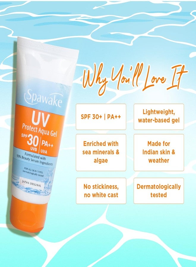 Spawake سباويك بروتكت أكوا جل SPF 30/PA++ | بدون أثر أبيض، غير لزج، خفيف الوزن | حماية يومية من الشمس للبشرة الدهنية وجميع أنواع البشرة | واقي شمس مرطب وسريع الامتصاص للوجه - Image 5