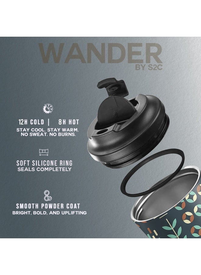 S2C WANDER Series - Premium Insulated Coffee Travel Mug with Lid, Leak Proof, BPA Free, Stainless Steel, Keeps Drinks Hot 8 Hours/Cold 12 Hours, 12oz Capacity, Perfect for Travel & Car - Image 5