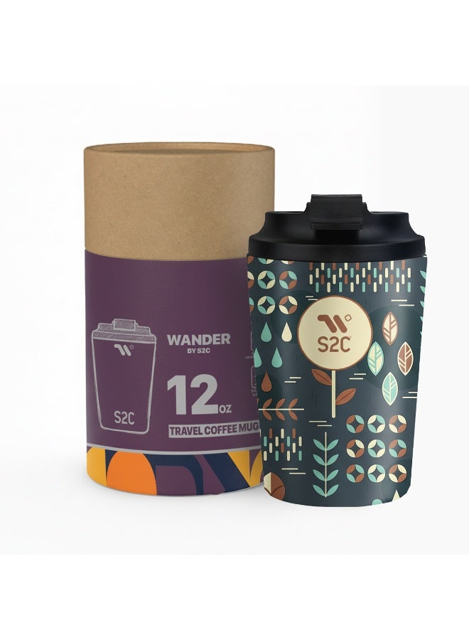 S2C WANDER Series - Premium Insulated Coffee Travel Mug with Lid, Leak Proof, BPA Free, Stainless Steel, Keeps Drinks Hot 8 Hours/Cold 12 Hours, 12oz Capacity, Perfect for Travel & Car - Image 1