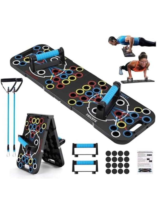 تراسل لوح رفع مع عداد ذكي، قضيب رفع 60 في 1 متعدد الوظائف (قابل للطي والحمل)، مقابض دفع غير قابلة للانزلاق، معدات تمارين منزلية احترافية، معدات تدريب القوة - Image 1