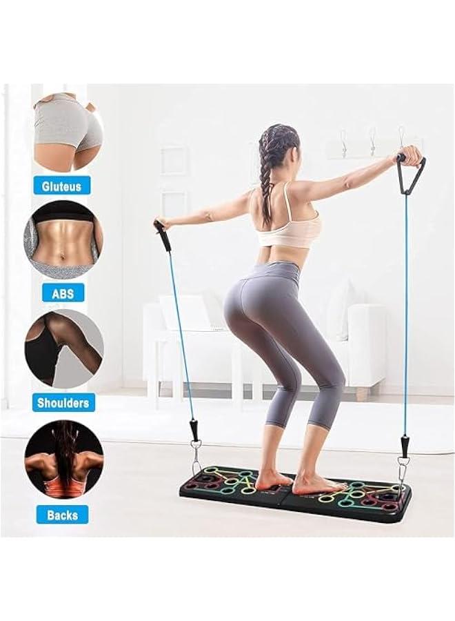 تراسل لوح رفع مع عداد ذكي، قضيب رفع 60 في 1 متعدد الوظائف (قابل للطي والحمل)، مقابض دفع غير قابلة للانزلاق، معدات تمارين منزلية احترافية، معدات تدريب القوة - Image 4