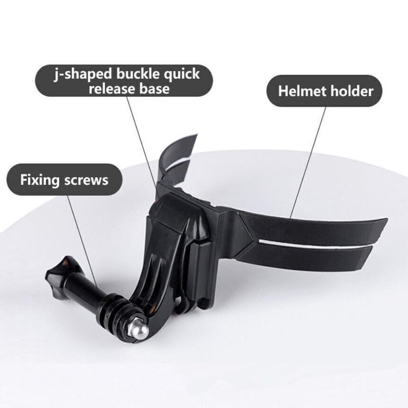 Sounce Action-cam Compatible Chin Mount for Motorcycle with J-Hook and Screw Helmets Secure and Convenient Helmet for GoPro and Action Cameras with Speed 160kmph - Black - Image 2