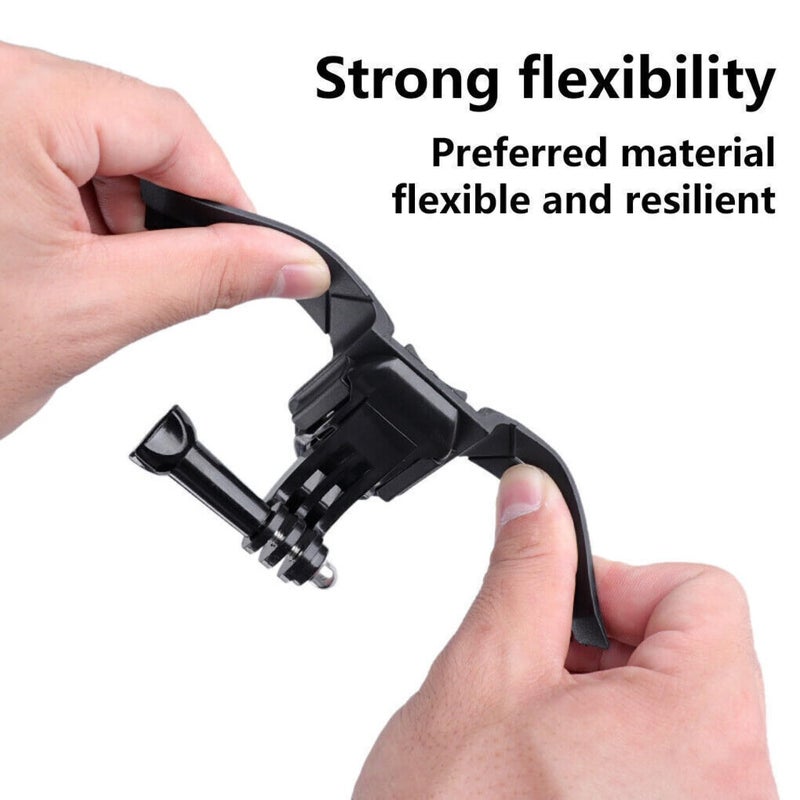 Sounce Action-cam Compatible Chin Mount for Motorcycle with J-Hook and Screw Helmets Secure and Convenient Helmet for GoPro and Action Cameras with Speed 160kmph - Black - Image 3