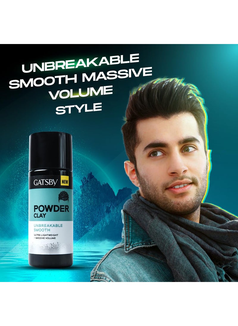 GATSBY Gatsby Japan Hair Volumizing Powder Clay 20g Unbreakable Smooth Ultra Lightweight Massive Volume Matte Finish Hair Wax for Men Super Strong Hold Quick Easy Hair Styling  - Image 2