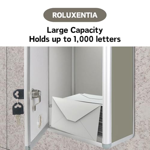ROLUXENTIA Metal Suggestion Box with Lock & Key - Secure Donation Box, Collection Drop Box, Wall Mount Ballot Box for Home or Office Use - 2 Keys Included - Image 5