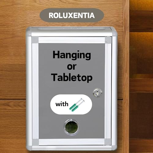 ROLUXENTIA Metal Suggestion Box with Lock & Key - Secure Donation Box, Collection Drop Box, Wall Mount Ballot Box for Home or Office Use - 2 Keys Included - Image 3