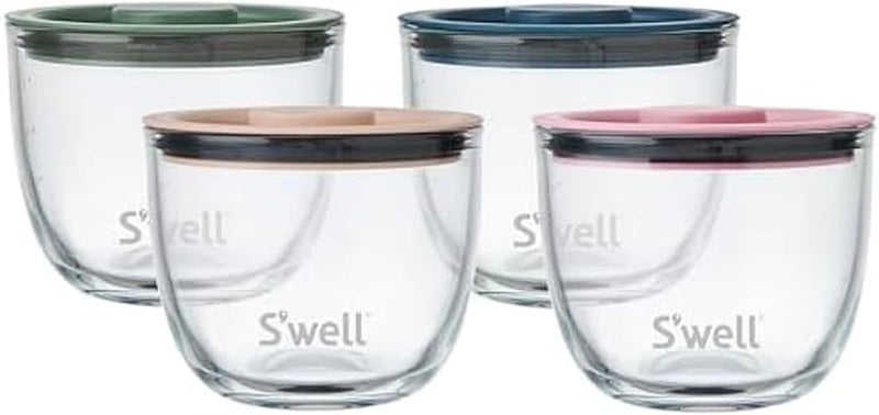S'well 12oz Glass Prep Bowl Set of 4 For Easy Meal Prep, Vintage Pastels, Made From Durable Tempered Glass, Nests Inside 21.5oz - Image 1