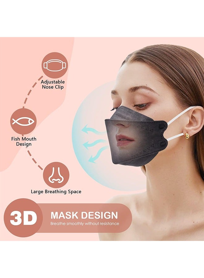20 Pcs Vintage Print KF94 Mask, 4 Ply Breathable Comfort Disposable Face Mask, 3D Fish Type KF94 Masks for Adults, KF94 Face Masks Suitable for Daily Protection (Colorful) - Image 3