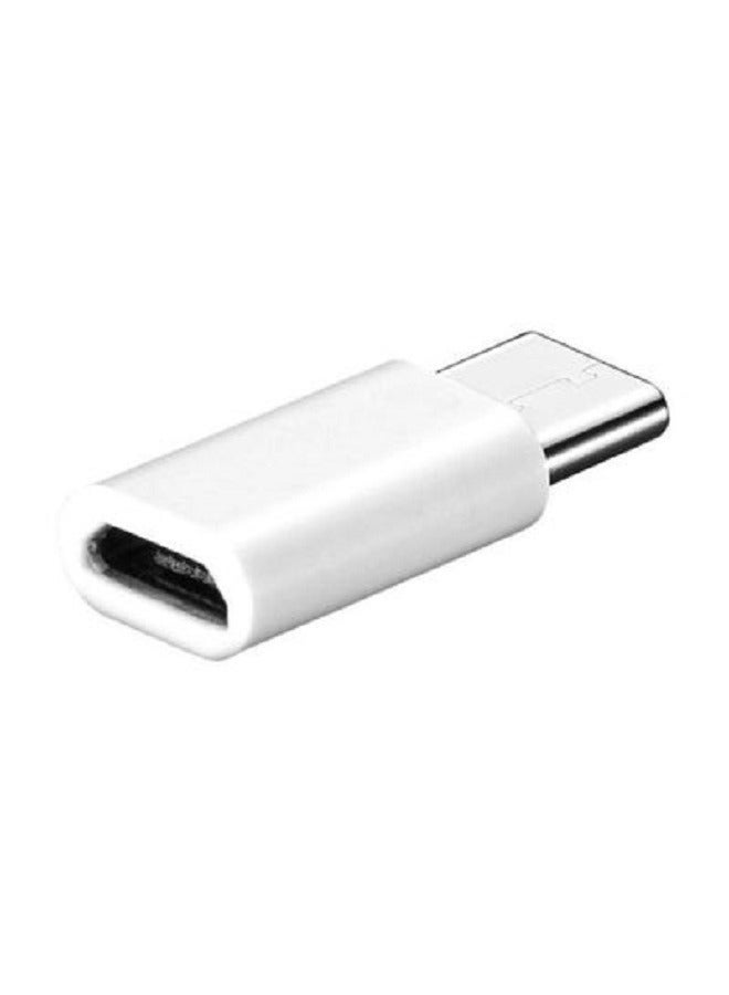 5-Piece USB Type-C To Micro USB Data Sync Adapter White/Silver Allows You To Connect From A Micro USB Female To Type C Male Adapter - Image 2
