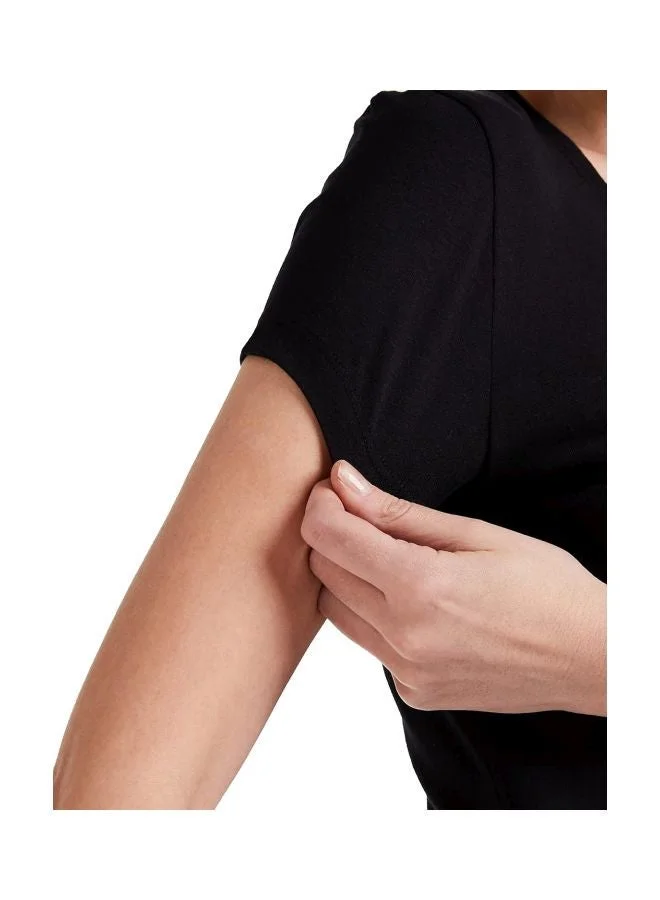 JOCKEY BLACK 1515 Women Super Combed Cotton Elastane Stretch Regular Fit Solid Round Neck Half Sleeve T Shirt for Women | Best Price UAE