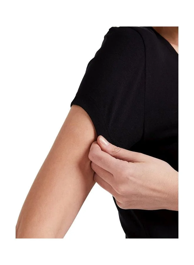 Jockey BLACK 1515 Women Super Combed Cotton Elastane Stretch Regular Fit Solid Round Neck Half Sleeve T Shirt for Women | Best Price UAE