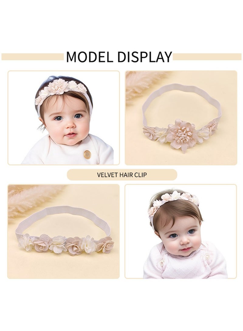3-Pack Baby Girl Flower Headbands – Soft Stretchy Hair Bands with Handmade Floral Bows, Fits Newborn to 5 Yrs, Perfect for Photos, Gifts & Everyday Wear - Image 3